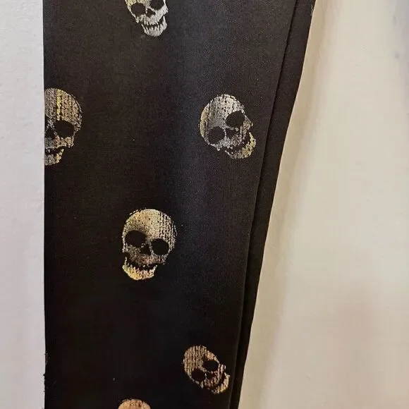 Topia Womens Leggings Athleisure Yoga Stretch High Waist Skull Print Black Small - Picture 2 of 4
